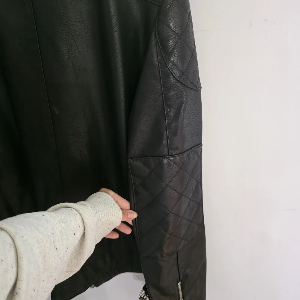 Guess Men's Black Faux Leather Jacket
